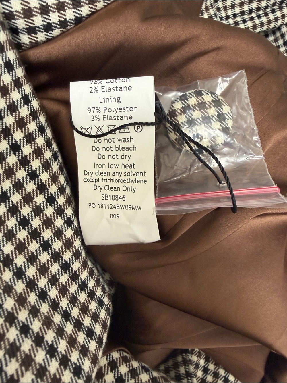 House Of CB Leoni Blazer Bodycon Mini Dress Houndstoooth Brown  Size XS - Picture 9 of 11